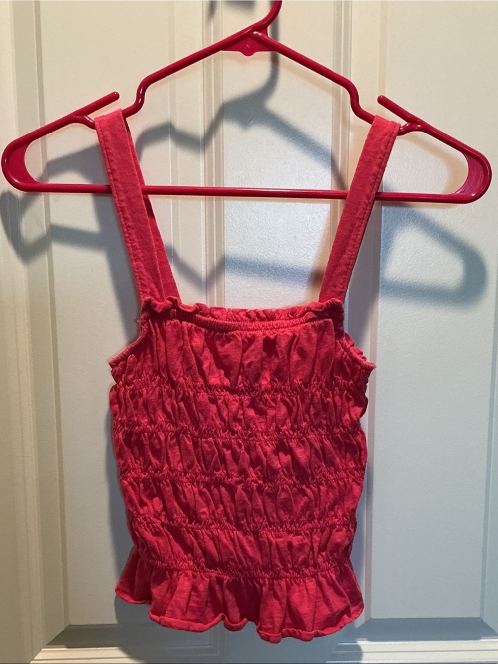 Universal Thread Hot Pink Smocked Ruffle Tank Top